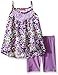 Kidtopia Girls' Lace Front Chiffon Tunic and Short Set in Purple