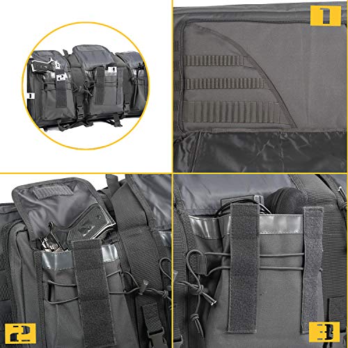 XWLSPORT AK47/AR16 Tactical Rifle Case Double Carbine Bag Outdoor Molle Deluxe Double Rifle Gun Bag Padded Long Gun Case & Rifle Storage Backpack(2 Sizes and 6 Colors to chooese from) (Grey, 42inch)