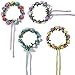 COSOON 4 Pcs LED Flower Wreath Headband - Crown Floral Garland Boho for Festival Wedding, Wreath Headdress with LED Decor T013