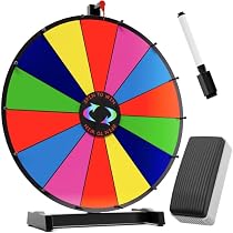 Roue De La Fortune 30,5 Cm – 12 Sections Couleurs – Roulette De Table Avec Marqueur Effaçable – Jeux Carnaval, Foire, Soirées
