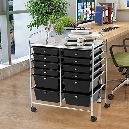 Giantex 12 Drawer Rolling Storage Cart Tools Scrapbook Paper Office