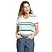 Lands' End Women's Stripe Relaxed Short Sleeve Supima Cotton V-Neck T-Shirt