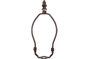 Bieye SS004 Lampshade Lamp Shade Support with Finial for Tiffany Style Stained Glass Table Lamp (Brown 5.5" High)