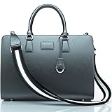 BLON’S Laptop Bag for Women, Perfect Business Tote To Keep Your Laptop Up To 15.6 inches & Accessories, Documents & Notebook Safe (Dark Grey)