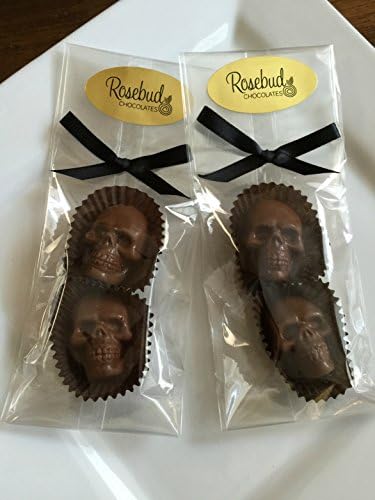 12 Chocolate SKULLS Toffee Candy Party Favors