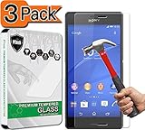 [3-Pack] Xperia Z3 Screen Protector, PThink [Tempered Glass][9H Hardness][Anti-Scratch][Fingerprint Resistant][Easy-Install] Screen Protector for Sony Xperia Z3