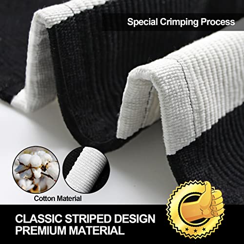 SKYDECOR Black and White Striped Rug, Area Rug Front Door Rug Hand-Woven Black and White Kitchen Rug, Black and White Outdoor Rugs Doormats for Layered Door Mat/Farmhouse/Front Porch/Kitchen/Entryway