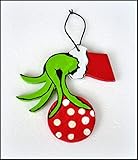 A Grinch Ornament, Christmas Grinch Ornament, Grinch Hand with Ornament, Wood Grinch Christmas Ornament- Hand Painted, Teacher Gift, Gift for Kids