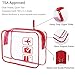 Lermende 2pcs/pack Clear Toiletry Bag TSA Approved Travel Carry On Airport Airline Compliant Bag Quart Sized 3-1-1 Kit Luggage Pouch (Red)
