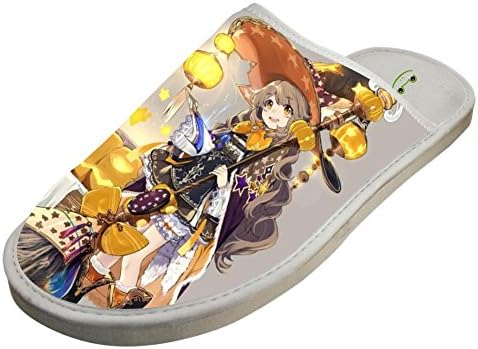 Heiyoua Warm Winter House Slippers Anime Forest Soft Indoor House Bedroom Shoes