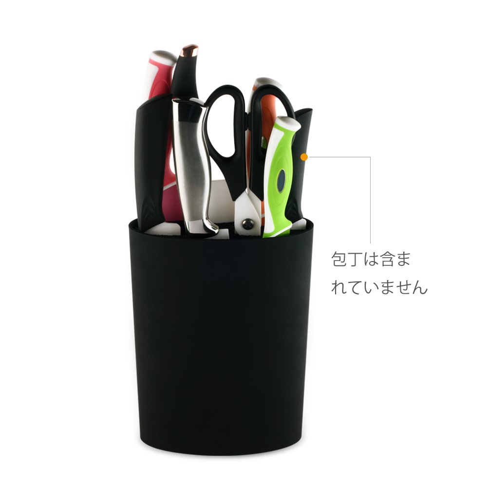 Yue Ying 包丁スタンド　包丁立て　ナイフスタンド　包丁差し　包丁入れスタンド　ナイフブロック　キッチン収納　通用サイズ　抗菌・多機能・便利　取り外して清潔する（黒い） product image