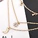Barogirl Gold Layered Necklace Chain Moon Pendant Dainty Choker Necklaces for Women and Girls