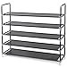 5-Tier shoe rack organizer storage bench stand for mens womens shoes closet with unwoven fabric shelves & holds 25 pairs.Hot black shoe racks with unwoven fabric shelf & easy assembly no tools