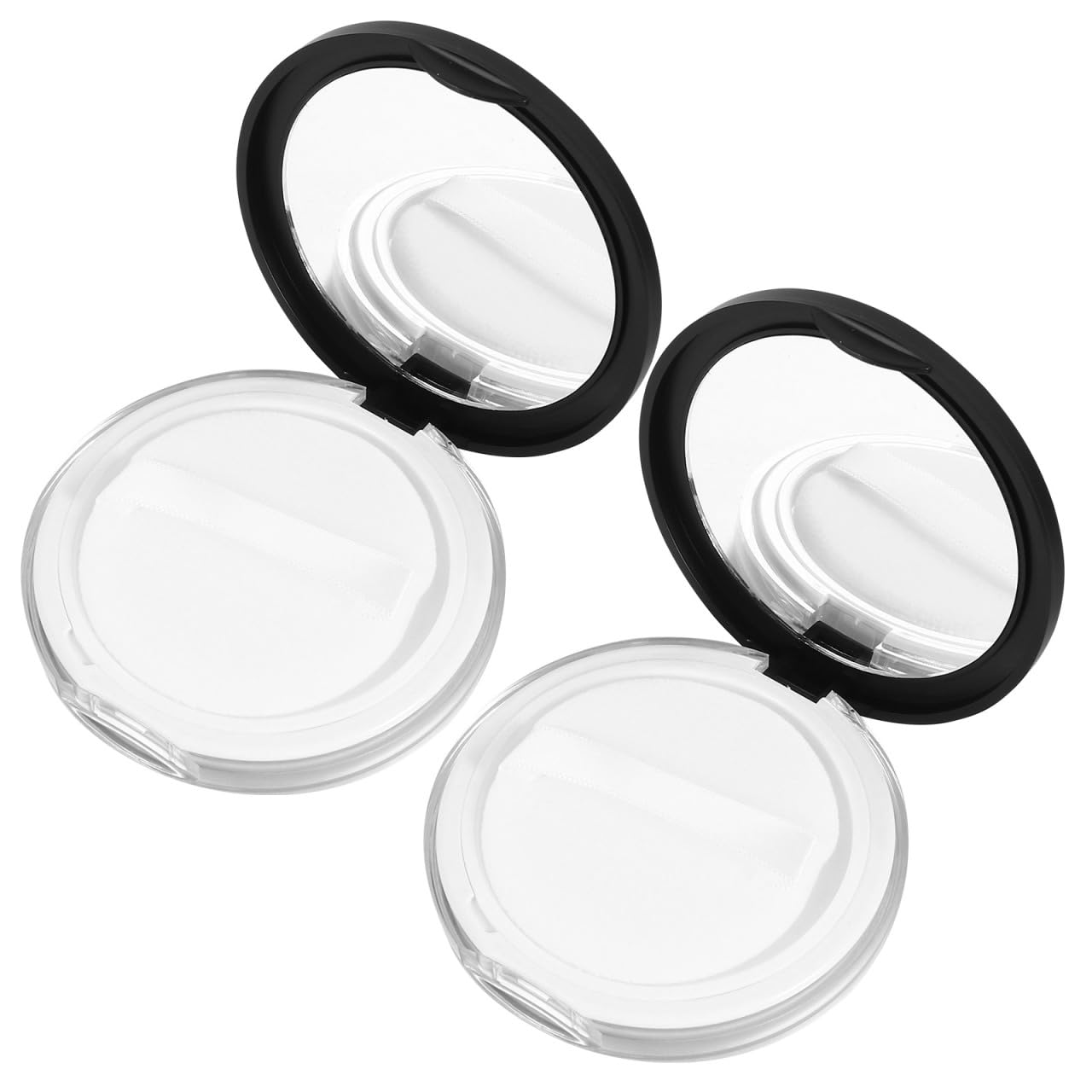 FRCOLOR 2pcs Compact Container, Empty Makeup Loose Case with Puff and Elasticated Net Sifter Makeup Sponges BB Cream Box Sponges — image 1