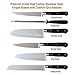 Premium Stainless Steel 12 Piece Kitchen Knife Set with Bamboo Wooden Block & Sharpener - Includes Chef, Santoku, Bread Knife, 6 Steak Knives & Paring Knife