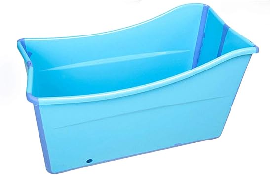 Gweat Kids Portable Bañera Plegable Piscina Grande Independiente Bañera de Esquina Balde de baño para Adultos/Adultos Mayores Aumento, Largo Tiempo de Aislamiento con Cubierta (Rosa/Azul)