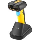 NETUM Upgraded QR Industrial Bluetooth Barcode Scanner with Charging Dock | Wireless 2D 1D Bar Code Reader 2600mAh Drop Protection Shock Dust Proof Hands Free for Windows Mac Android iOS (RD-1200)