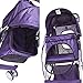 Flexzion Pet Stroller (Purple) Dog Cat Small Animals Carrier Cage 4 Wheels Folding Flexible Easy to Carry for Jogger Jogging Walking Travel Up to 30 Pounds with Sun Shade Cup Holder Mesh Window