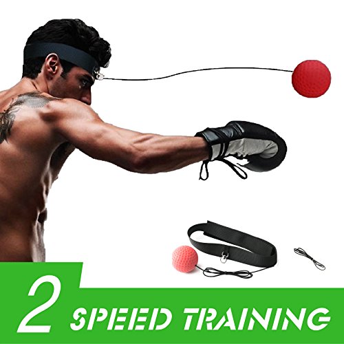 image for Boxing Reflex Ball with Adjustable Headband, 2 Speed Training, Gdaytao