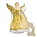 Kurt Adler UL 10-Light 12-Inch Gold Dress Angel Treetop