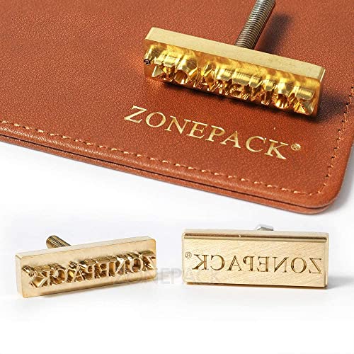 ZONEPACK Custom Logo Hot Foil Stamping Brass Mold Branding Iron Wood Burning Stamp Heating for Leather Wood Paper (Small Than 2''x2'' with 0.19'' Hole on Back)