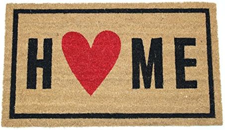 Home Garden Hardware 39690 Home Heart Printed Coir Doormat,Natural,Small