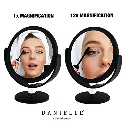 Danielle Portable TwoSided Vanity Makeup Mirror with 12x Magnification