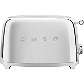 SMEG 2 Slice Toaster with 6 Presets and Defrost Function and Removable Crumb Tray TSF01SSUS, Stainless Steel