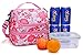 MIER Double Decker Insulated Lunch Box Pink Soft Cooler Bag Thermal Lunch Tote with Shoulder Strap (Pink Star)