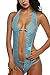 Avidlove Women Lingerie One Piece Teddy Lace Cups Bodysuit Mesh Babydoll Blue Large
