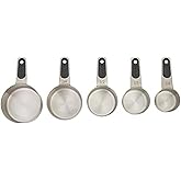 Farberware Professional Set of 5 Stainless Steel Measuring Cups, Precision and Ease in Every Scoop, Features Magnetic Handles for Easy Storage, Dishwasher Safe