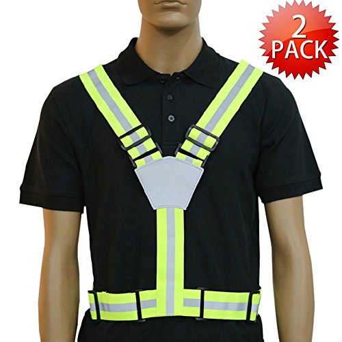 ZZ Lighting Outdoors 2 Pack Reflective Vest Belt for Safety Cycling Running Motorcycle Jogging - Thumbnail 7