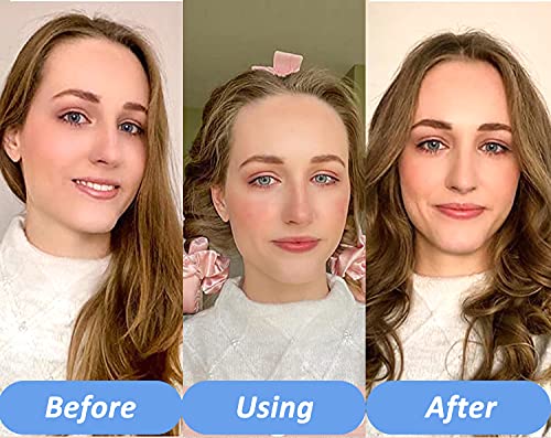 No Heat Hair Curler for Long Medium Hair,DIY Heatless Hair Curling Rod Headband,Sleeping Soft Silk Curling Ribbon,Soft Foam Hair Rollers for Overnight(Blue)