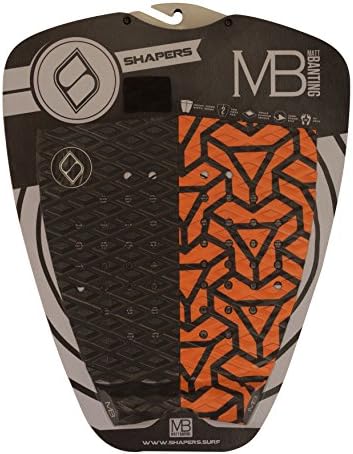 Shapers Tailpads Matt Banting Pattern 2 Piece Traction Pad (Black / Orange 2)