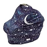 Starry Night Nursing Cover - Carseat Canopy - Organic Baby/Infant Breastfeeding Shawl/Blanket/Scarf/Wrap/Poncho - Portable Feeding Cloth for babies - Multifunctional Car seat/Stroller/Cart Covers