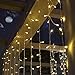 LEORX Curtain Lights 300 LEDs 9.8 X 9.8ft, 8 Modes Curtain Fairy Lights for New Year Wedding Party Bedroom Garden Patio Outdoor Indoor, Warm White