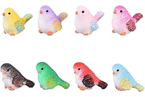 LONCESS Fairy Garden Accessories, 8 Pcs Bird Miniature Figurines, Realistic Animals Bird for Fairy Garden, Miniature Terrarium Crafts, Ornament for Home Office, Micro Landscape, Cake Toppers