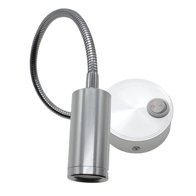 Magideal 3W Led Wall Lamp Picture Light With Switch Button Flexible Pipe For Reading Room Hotel Shop Warm White Lighting