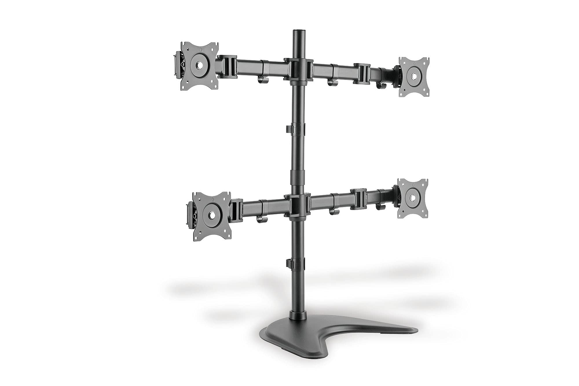 DIGITUS Monitor mount - Stand - 4 monitors - Up to 27 inch - Up to 4x 8 kg - VESA 75x75, 100x100 - Black