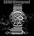 Watch Men’s Fashion Stainless Steel Classic Black Casual Watch With Mesh Band Waterproof Analog Quartz Wrist Watch