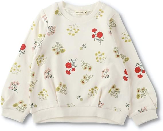 Amazon ブランシェス 花柄 トレーナー 女の子 キッズ 子供 女児 130cm アイボリー トレーナー パーカー 通販