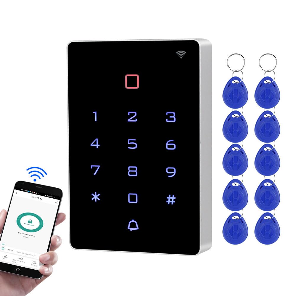 FTes RFKits Tuya Remote Access Control, IP68 Waterproof ,Touch Keypad with Backlight ,2000 Users,Support WG26/34+10pcs 125KHz Keyfobs