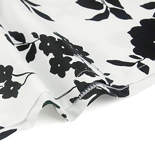 Dreaweet 1950's Vintage Floral Sleeveless Women's Cocktail Party Retro Swing Dress - Thumbnail 4