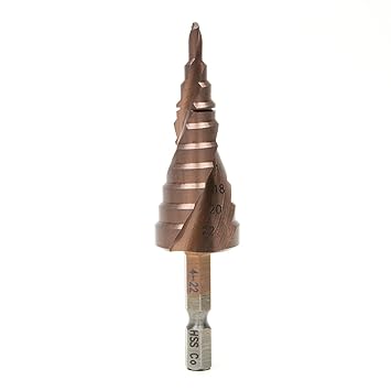 Generic 1/4 Hex Shank Metal Cone Drilling 4-22mm Hole Saw M35 Set HSS Co Cobalt Titanium Spiral Grooved Step Drill Bits Hole Cutter