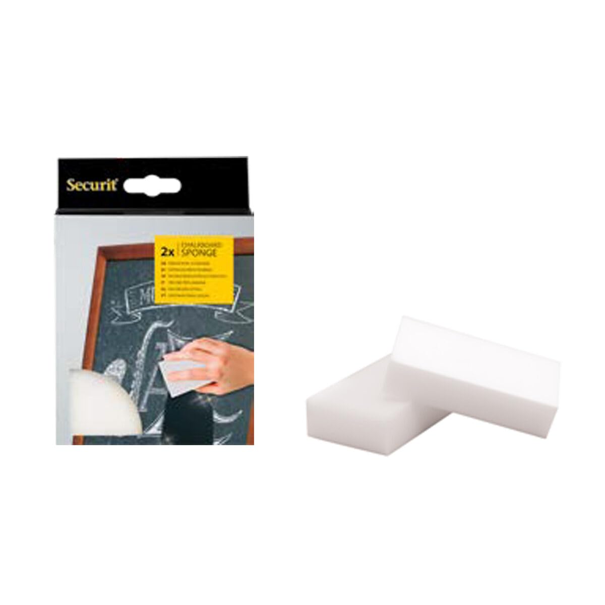 Securit Magic Cleaning Sponge for Hard to Remove Chalk Stains, Pack of 2 (SPONGE-2)