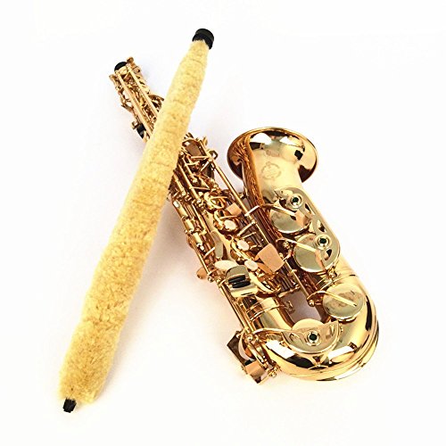 Luvay Alto Sax Saxophone Pad Saver, Brush Cleaner Maintain Care Tool (Yellow)
