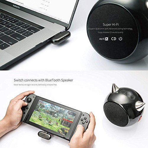 Gulikit Route+ Mini USB C Wireless Audio Adapter Bluetooth Transmitter aptX Low Latency Compatible Nintendo Switch, Wireless Gaming Headphones etc - Thumbnail 4