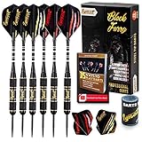 Ignat Games Steel Tip Darts - Professional Darts Set with Aluminum Shafts and Flights + Dart Sharpener + Innovative Case