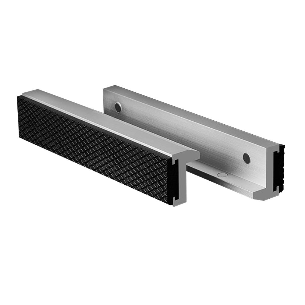 Universal Vise Jaw, 1Pair 3-6Inch Aluminum Alloy Rubber Soft Vice Jaws with 4 Drawer Type Strong Magnet Blocks,Non-Slip, for Any Metal Vice