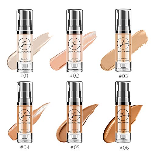 shamrock58 Langmanni Makeup Liquid Concealer Foundation Moisturizing Waterproof Concealer BB Cream (B) - Thumbnail 4